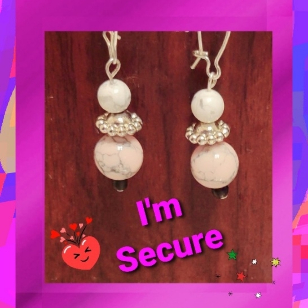 'I'm Secure" Artisan Healing Stone Earrings